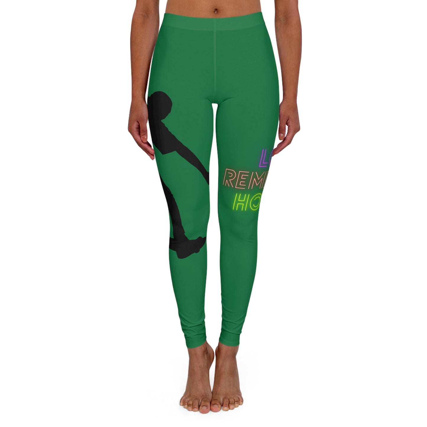 Women's Spandex Leggings: Skateboarding Dark Green