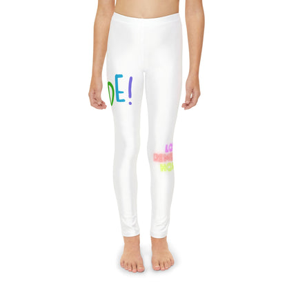 Youth Full-Length Leggings: LGBTQ Pride White