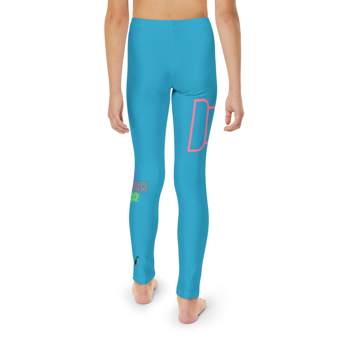 Youth Full-Length Leggings: Fight Cancer Turquoise