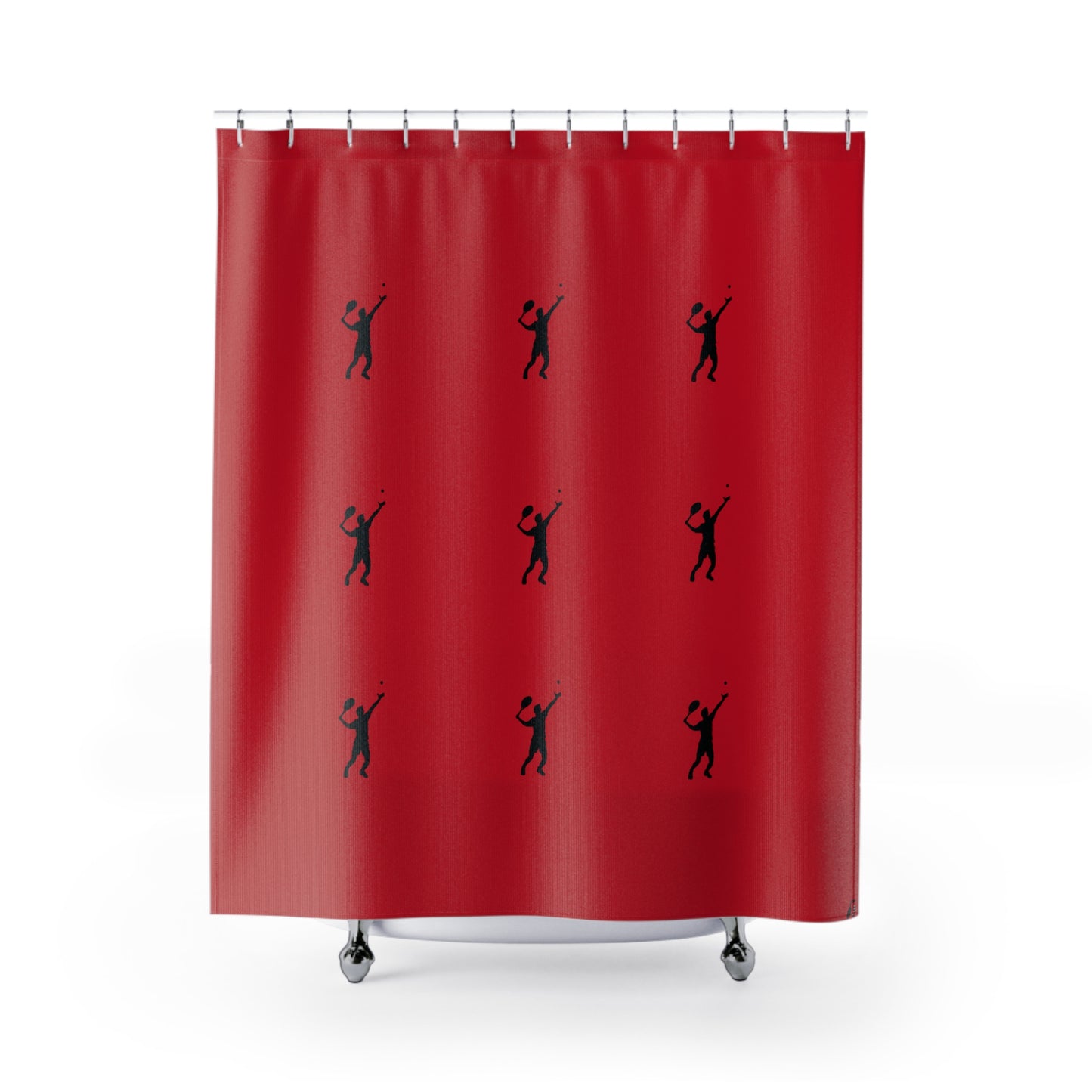 Shower Curtains: #2 Tennis Dark Red
