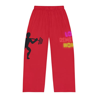 Men's Pajama Pants: Weightlifting Dark Red