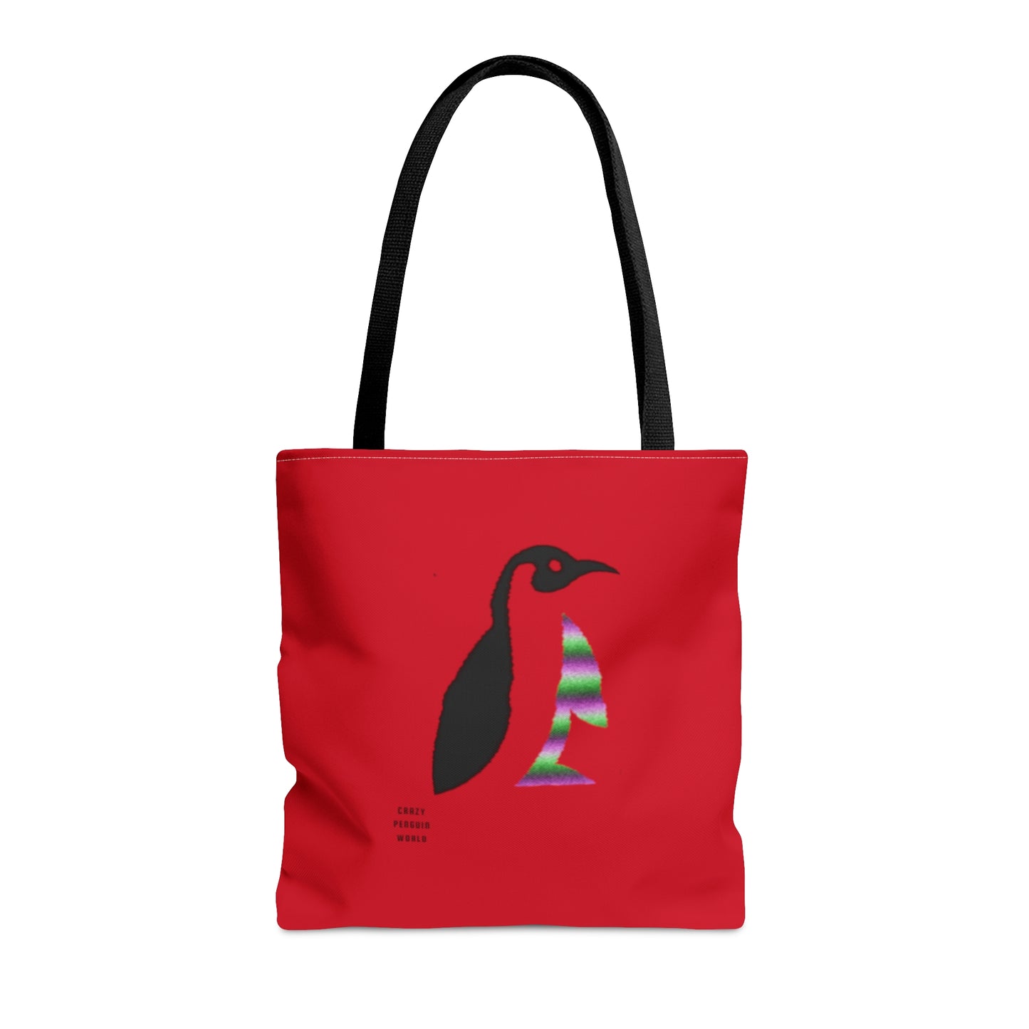 Tote Bag: Crazy Penguin World Logo Dark Red