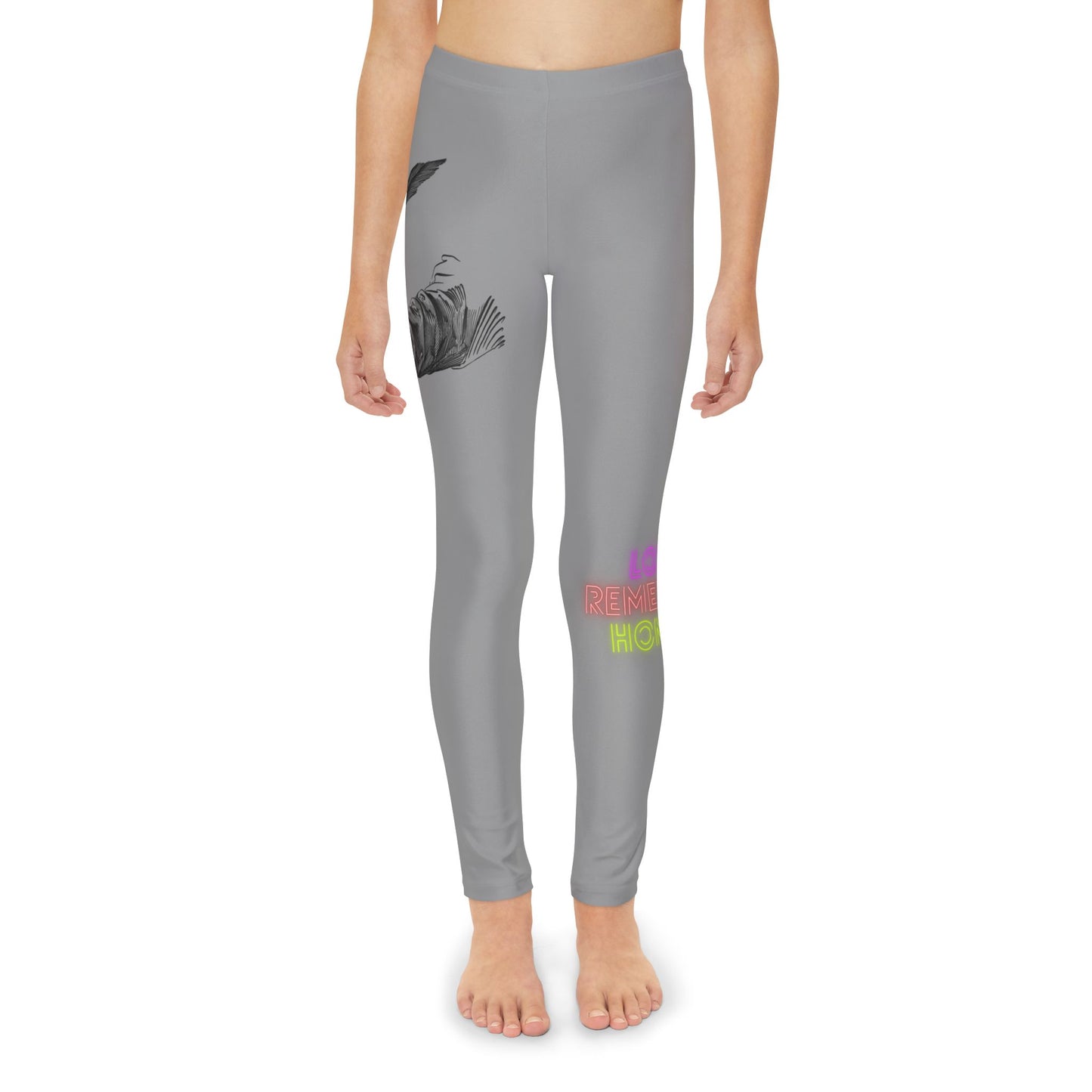 Youth Full-Length Leggings: Writing Grey