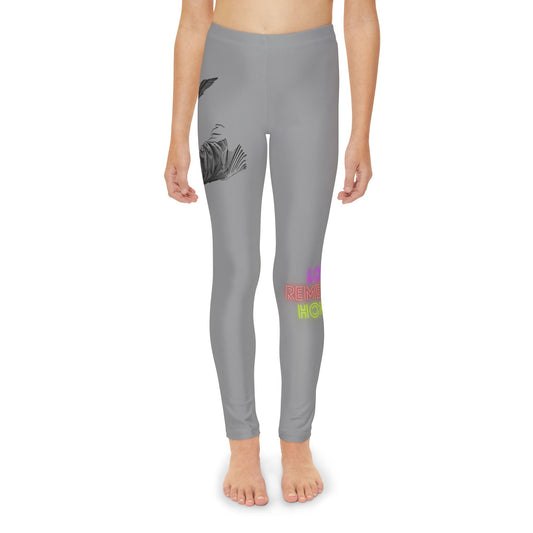 Youth Full-Length Leggings: Writing Grey