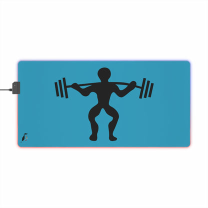 LED Gaming Mouse Pad: Weightlifting Turquoise