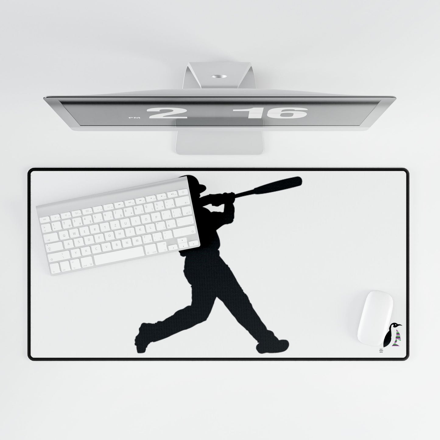 Desk Mats: Baseball White