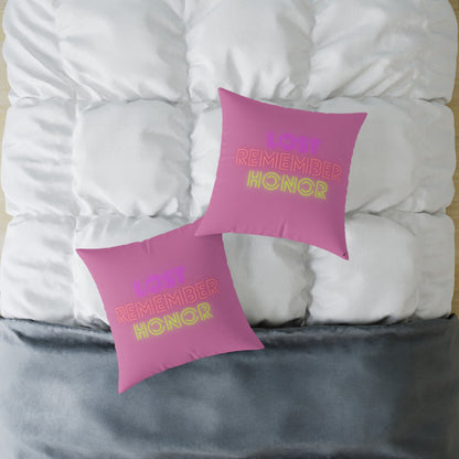 Spun Polyester Pillow: Lost Remember Honor Lite Pink