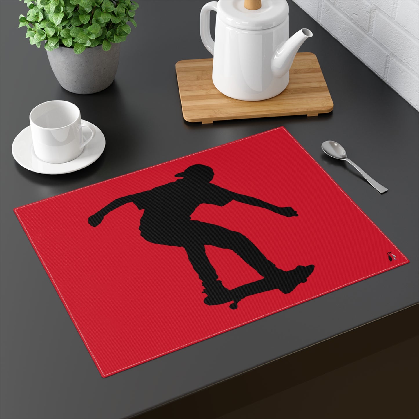 Placemat, 1pc: Skateboarding Dark Red