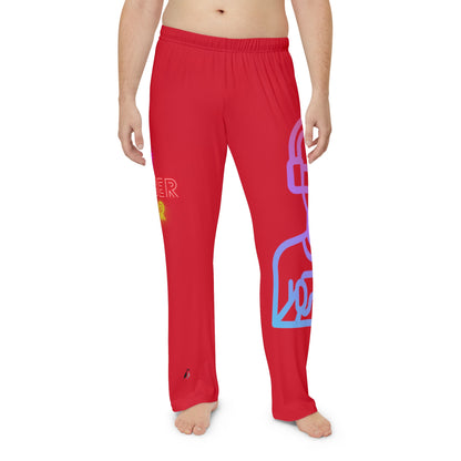 Men's Pajama Pants: Gaming Dark Red