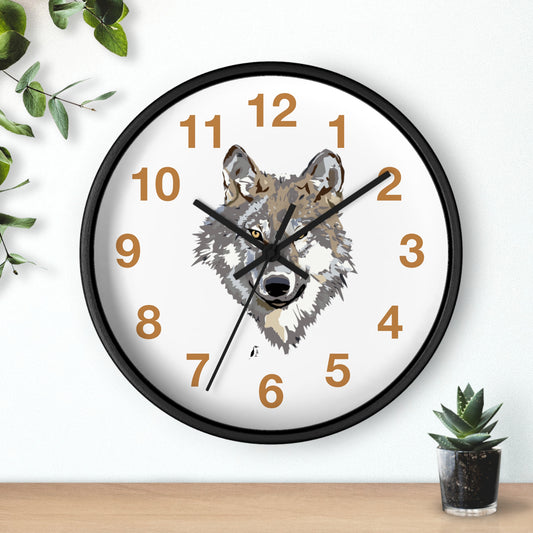 Wall clock: Wolves Lite Brown