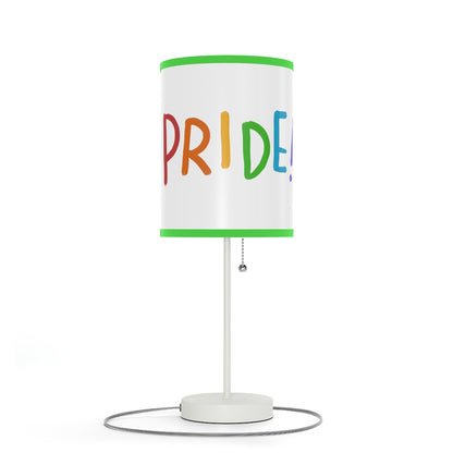 Lamp on a Stand, US|CA plug: LGBTQ Pride White