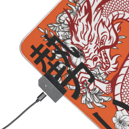 LED Gaming Mouse Pad: Dragons Orange