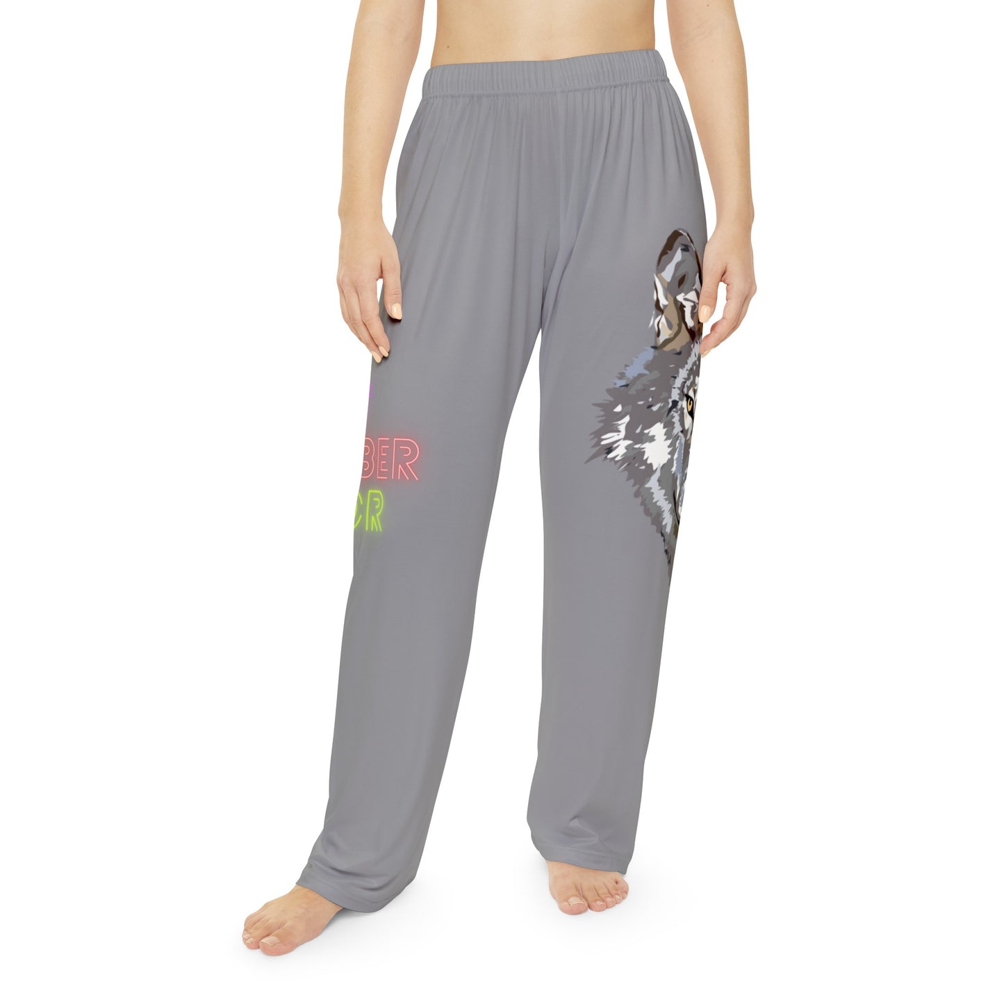 Pambabaeng Pajama Pants: Wolves Gray 