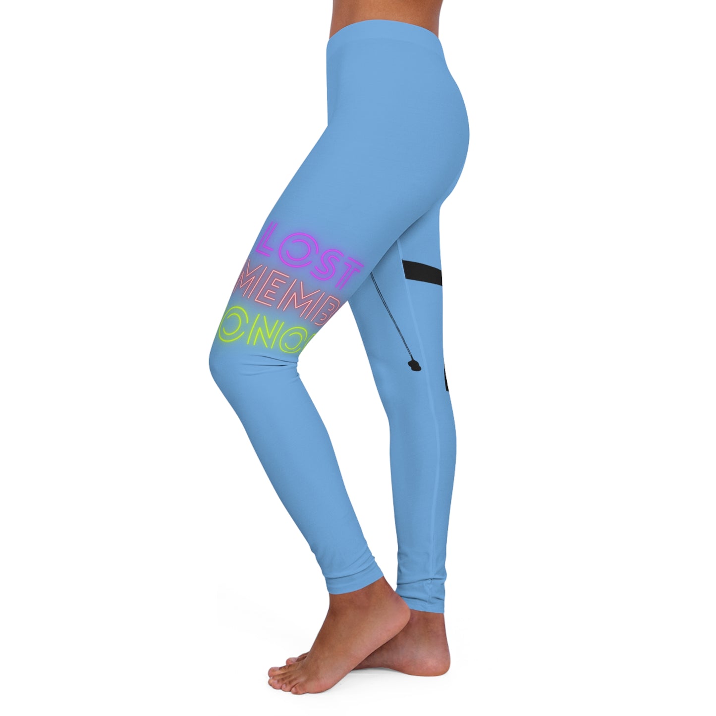 Women's Spandex Leggings: Fishing Lite Blue