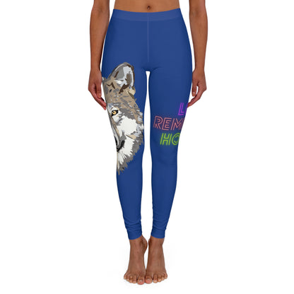 Women's Spandex Leggings: Wolves Dark Blue