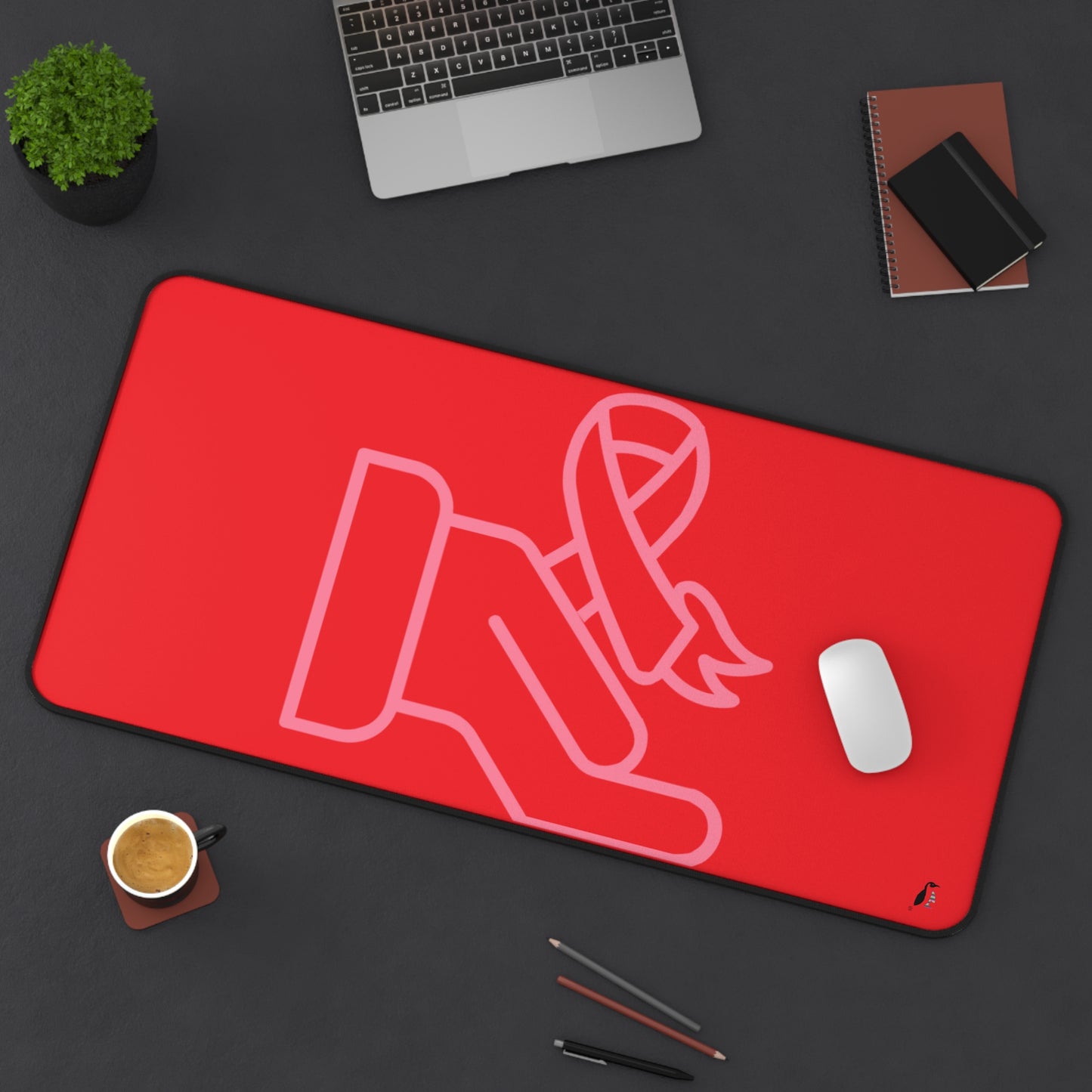 Desk Mat: Fight Cancer Red