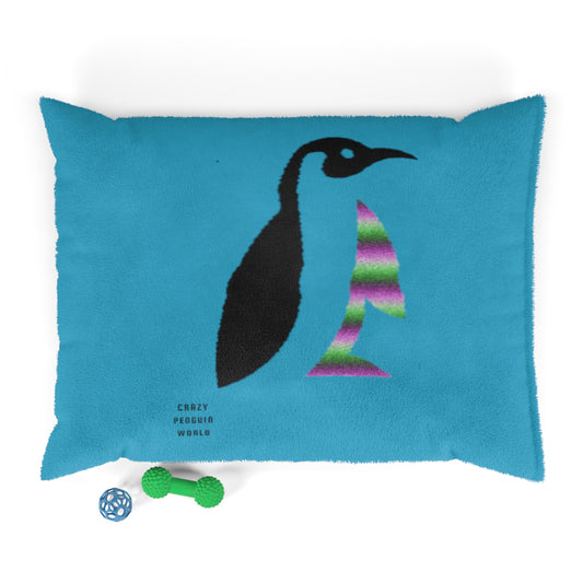 Pet Bed: Crazy Penguin World Logo Turquoise