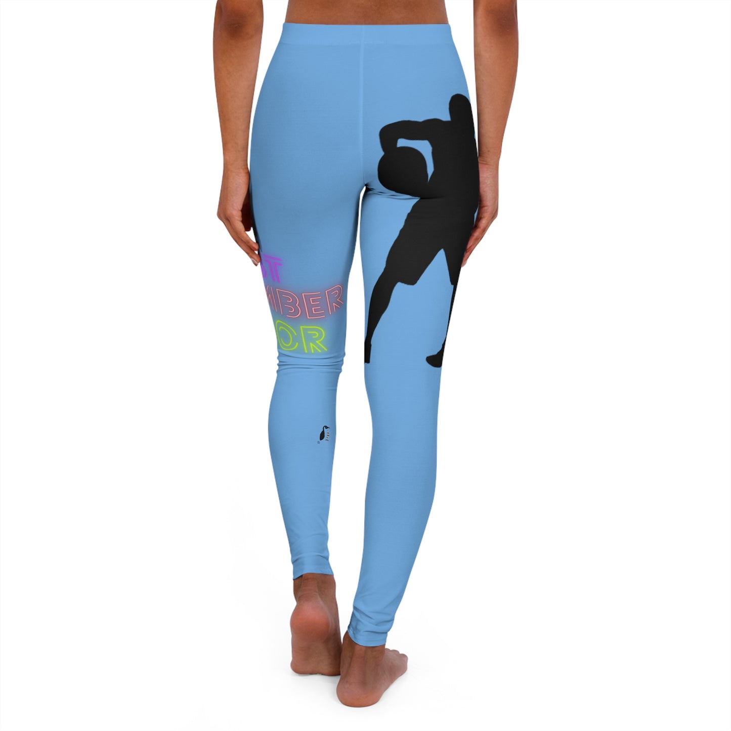 Women's Spandex Leggings: Basketball Lite Blue