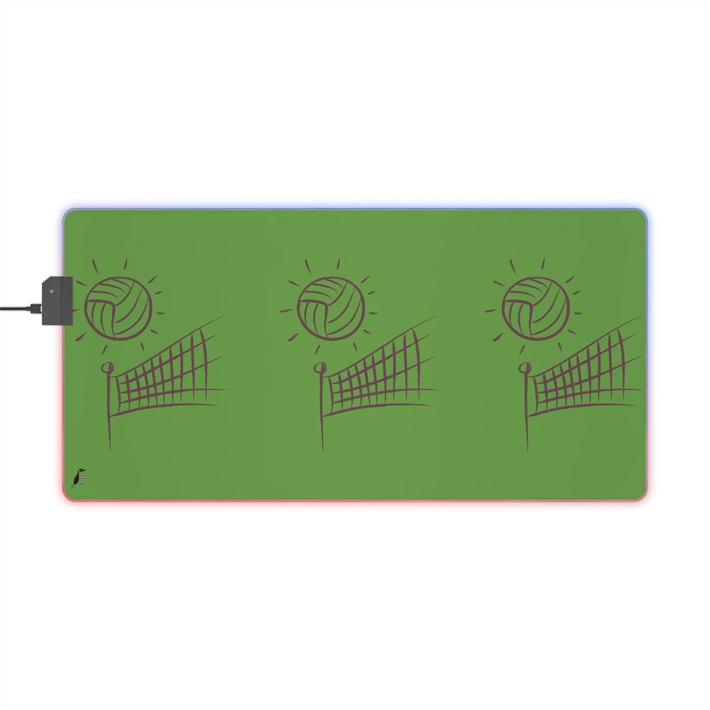 LED Gaming Mouse Pad: Volleyball Green