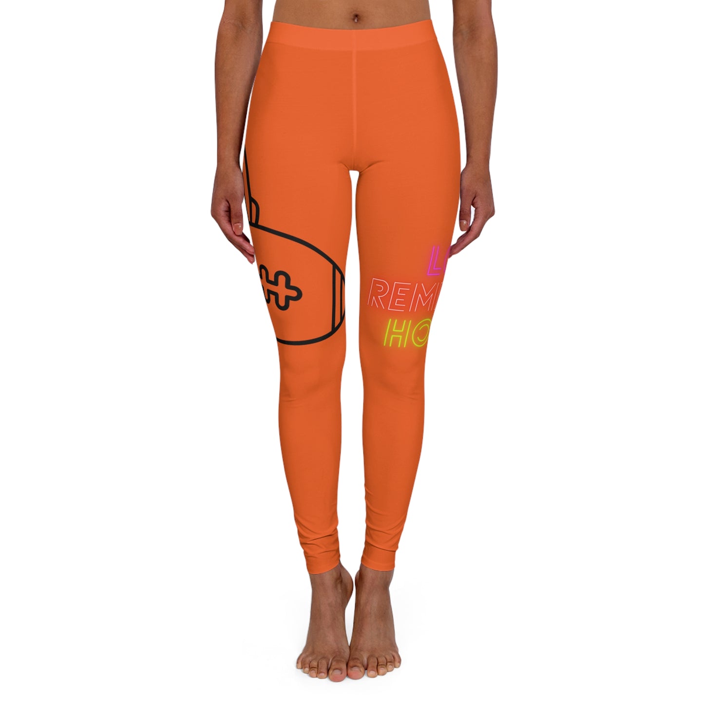 Women's Spandex Leggings: Football Orange