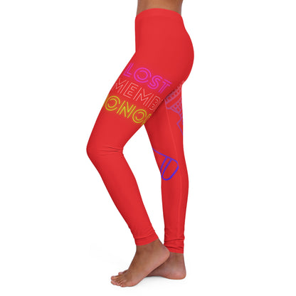 Women's Spandex Leggings: Music Red