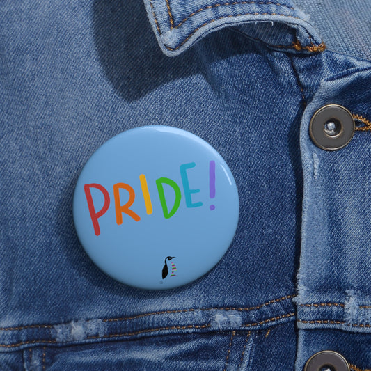 Custom Pin Buttons LGBTQ Pride Lite Blue