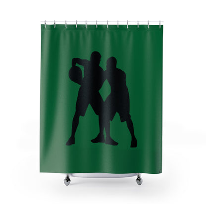 Shower Curtains: #1 Basketball Dark Green