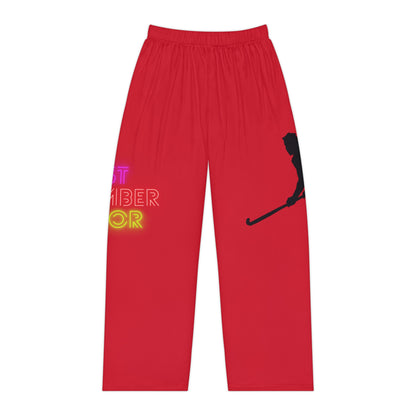 Women's Pajama Pants: Hockey Dark Red