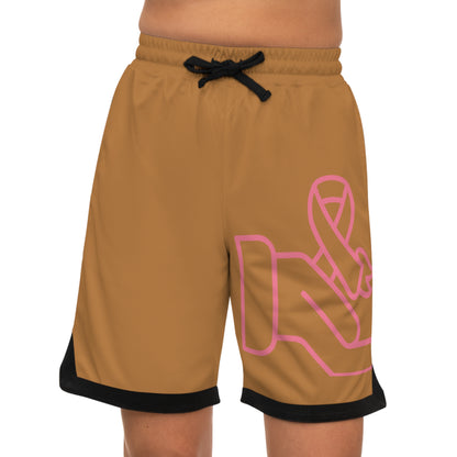 Basketball Rib Shorts: Fight Cancer Lite Brown