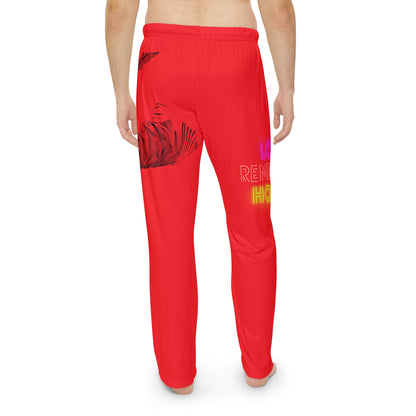 Men's Pajama Pants: Writing Red