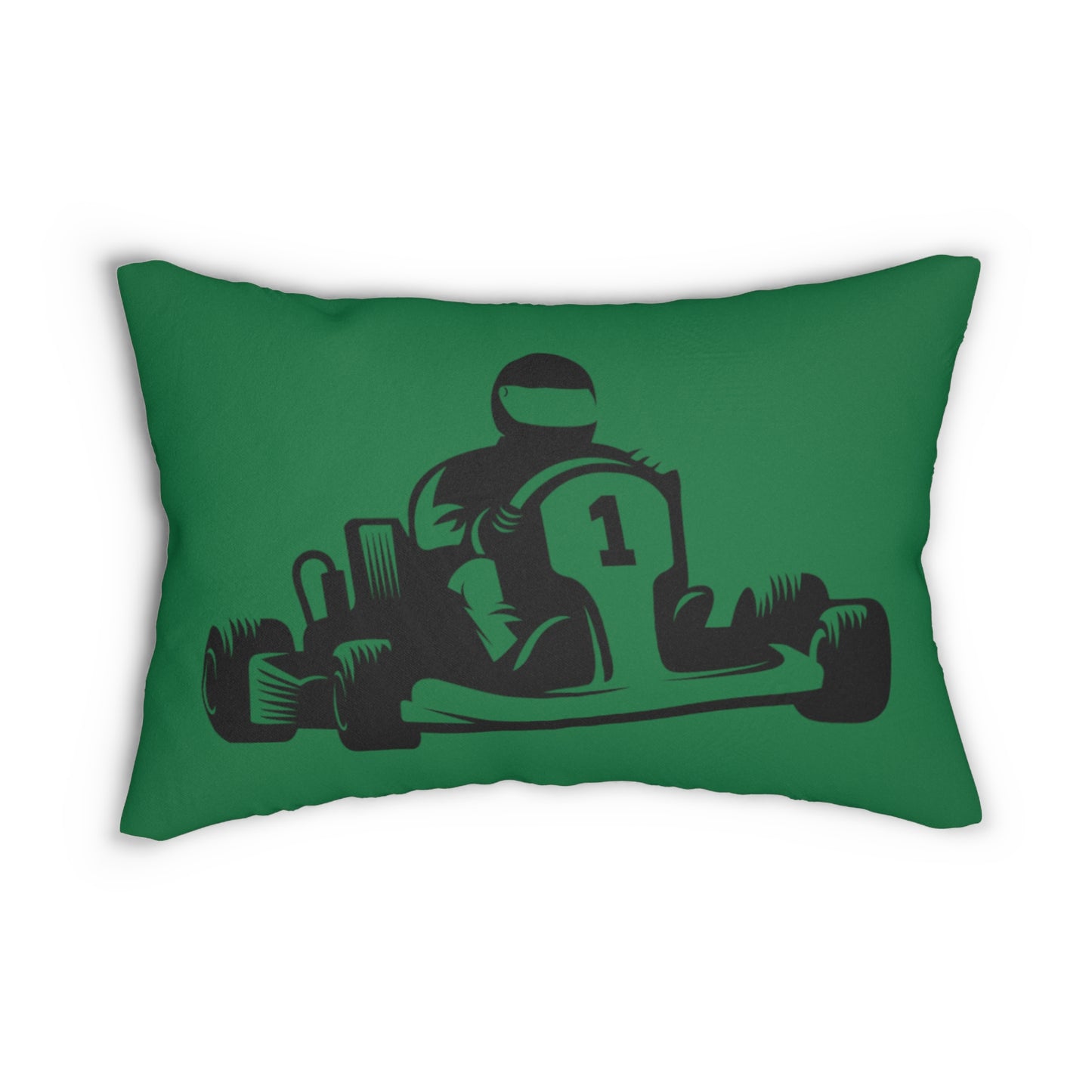 Spun Polyester Lumbar Pillow: Racing Dark Green