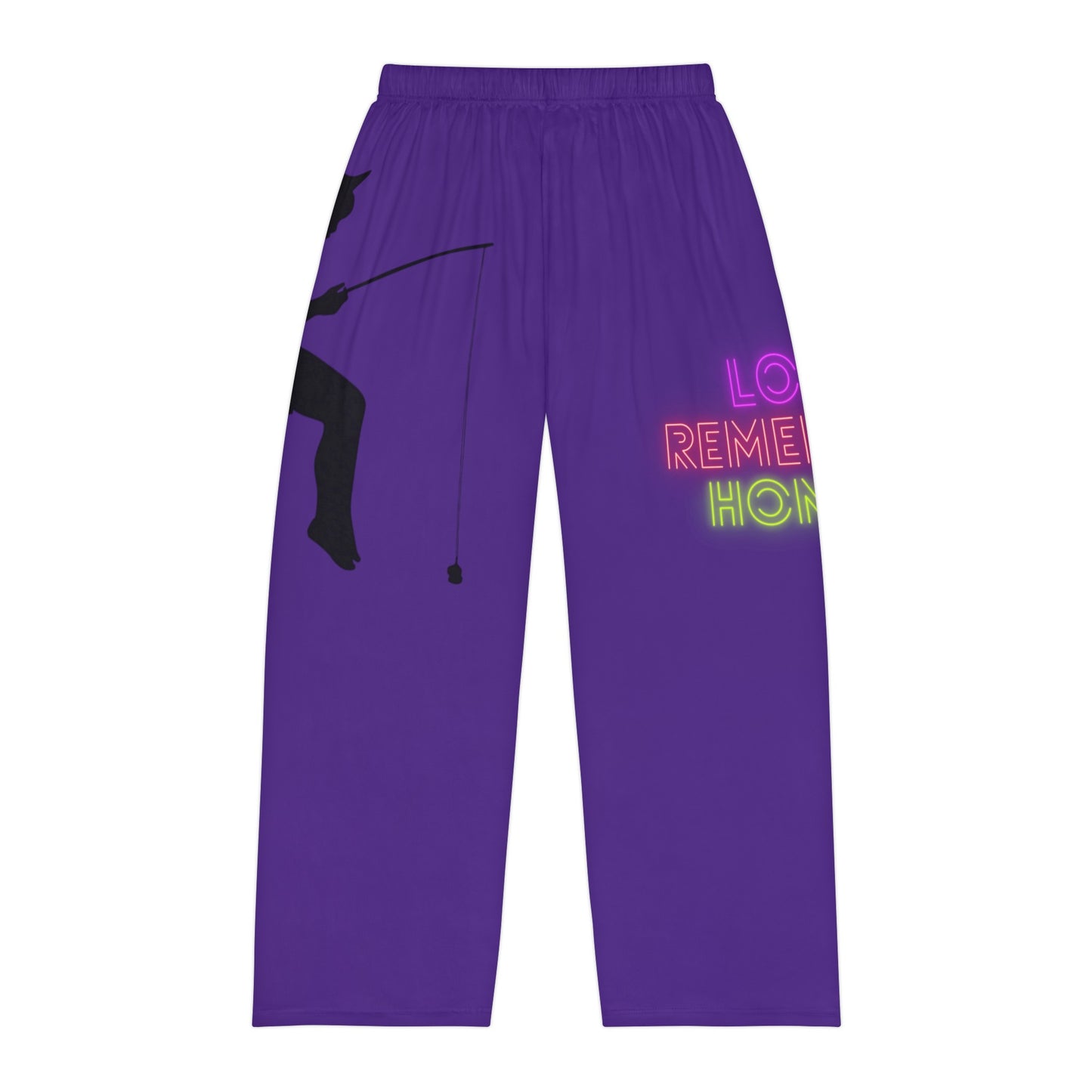 Men's Pajama Pants: Fishing Purple