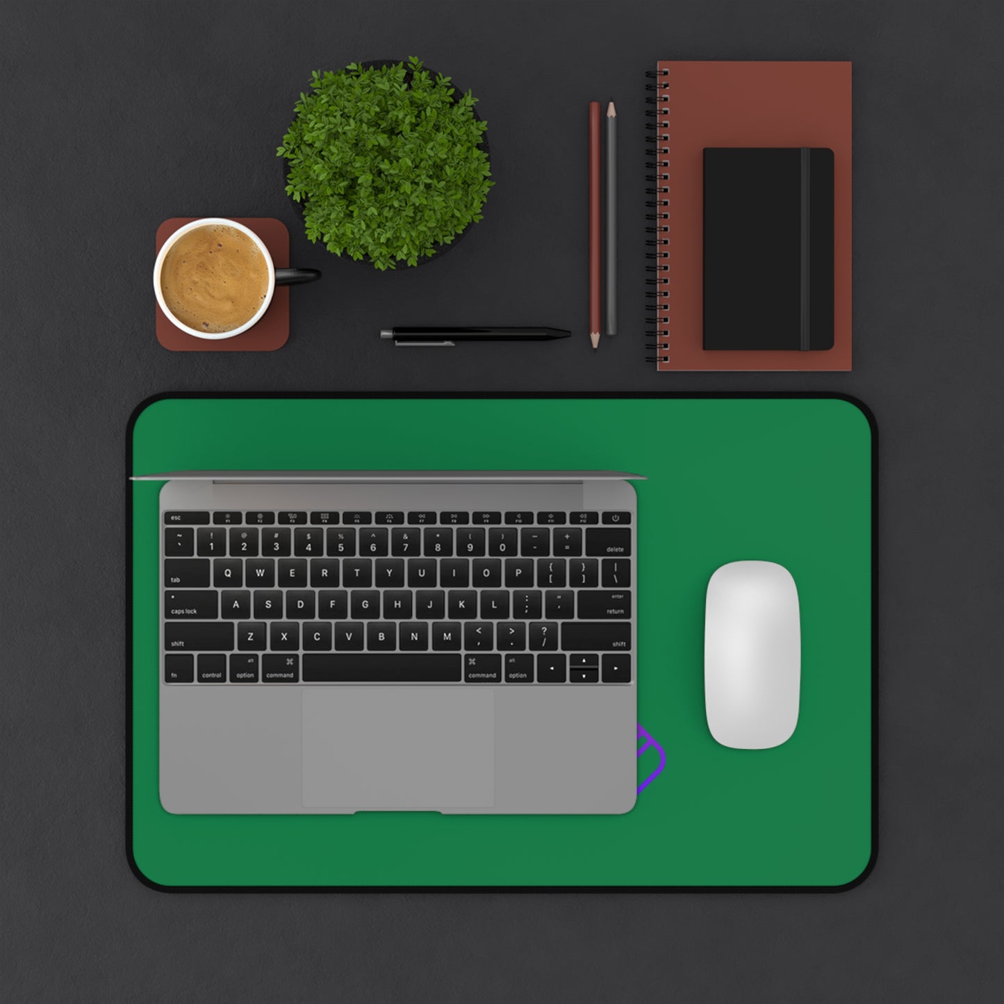 Desk Mat: Music Dark Green