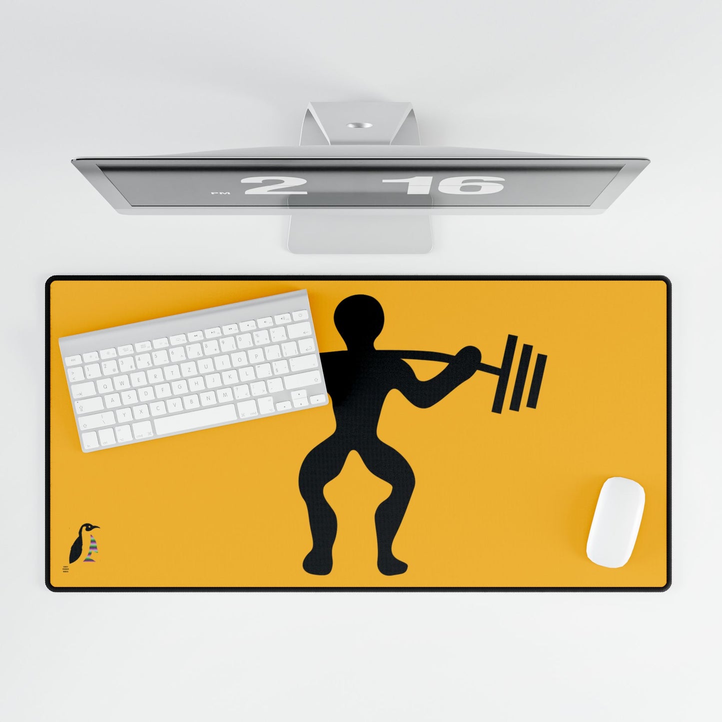 Desk Mats: Weightlifting Yellow