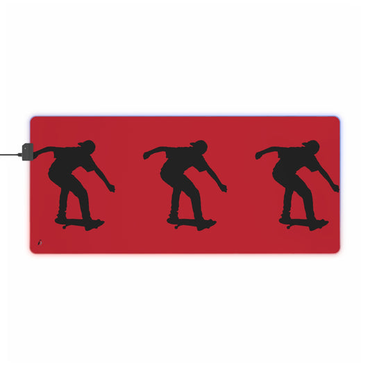 LED Gaming Mouse Pad: Skateboarding Dark Red