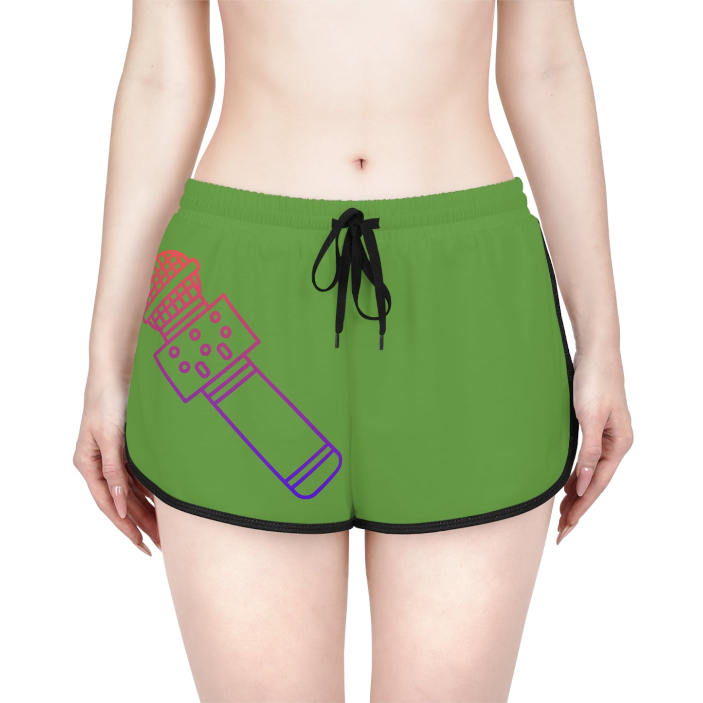 Women's Relaxed Shorts: Music Green