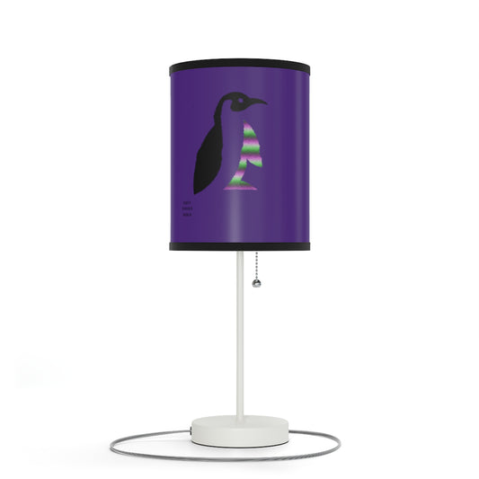 Lamp on a Stand, US|CA plug: Crazy Penguin World Logo Purple