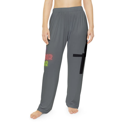 Women's Pajama Pants: Fishing Dark Grey