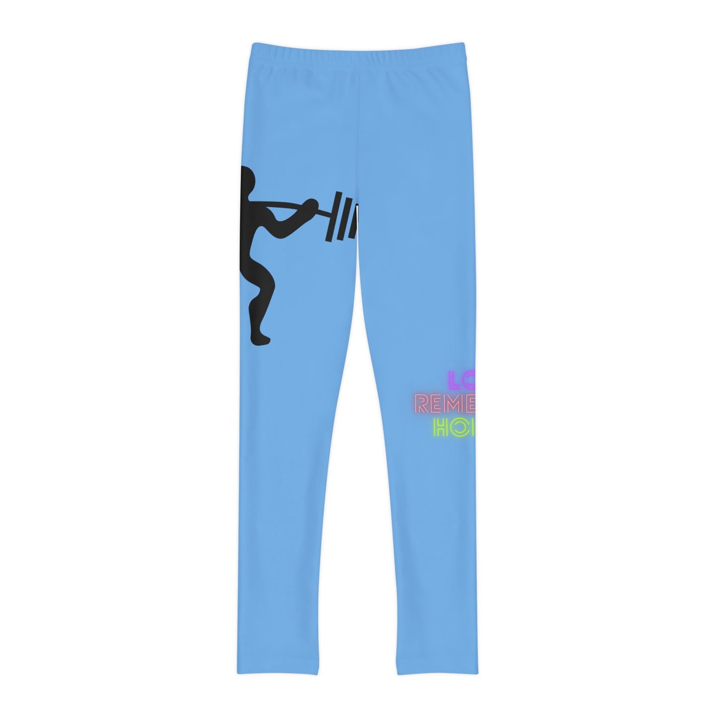 Youth Full-Length Leggings: Weightlifting Lite Blue