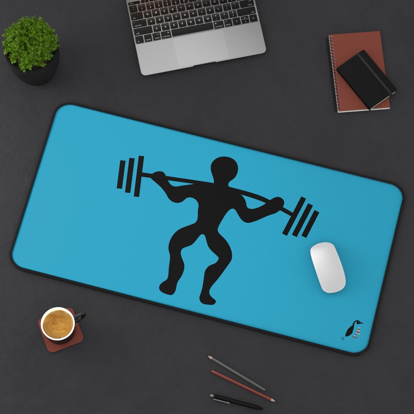 Desk Mat: Weightlifting Turquoise