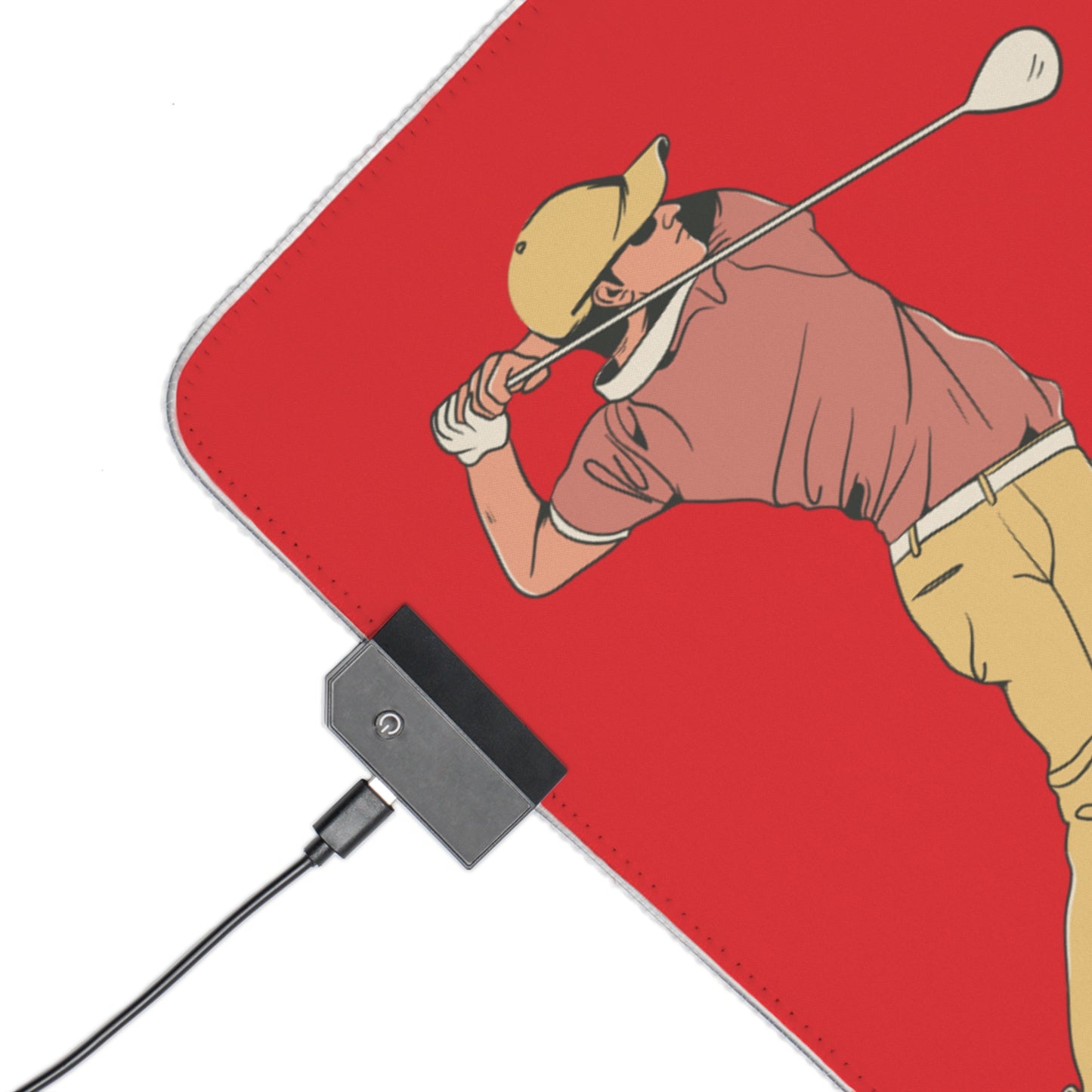 LED Gaming Mouse Pad: Golf Red