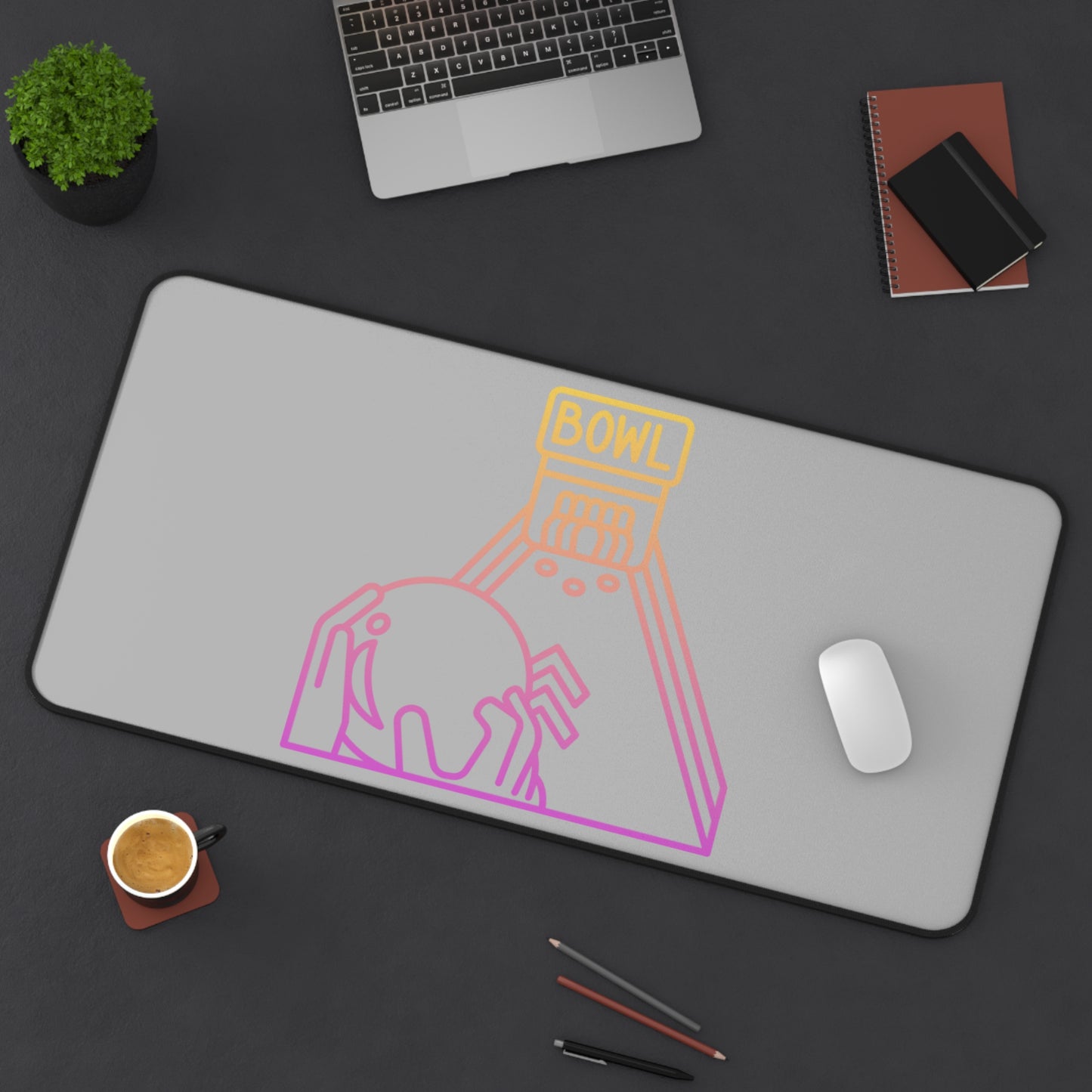 Desk Mat: Bowling Lite Grey