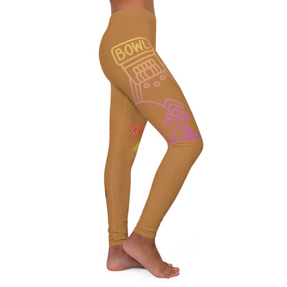 Women's Spandex Leggings: Bowling Lite Brown