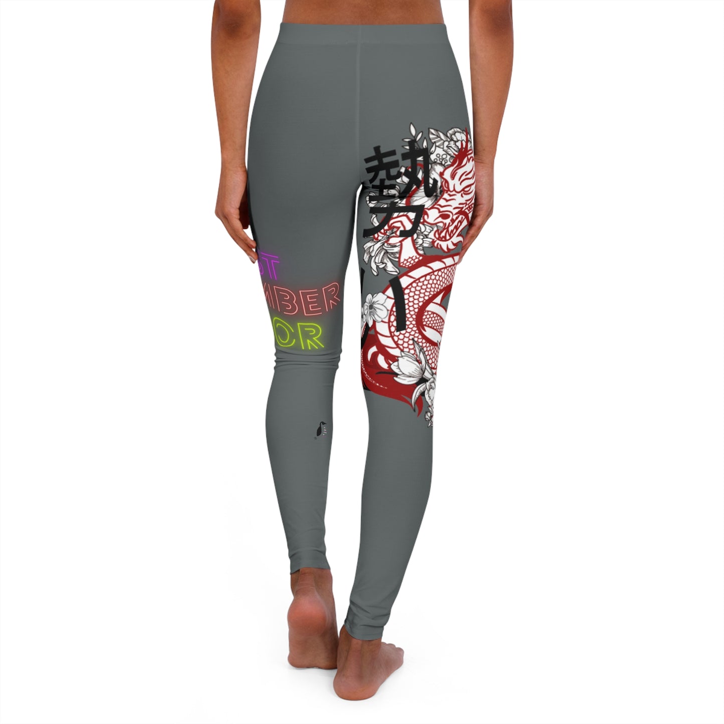 Women's Spandex Leggings: Dragons Dark Grey