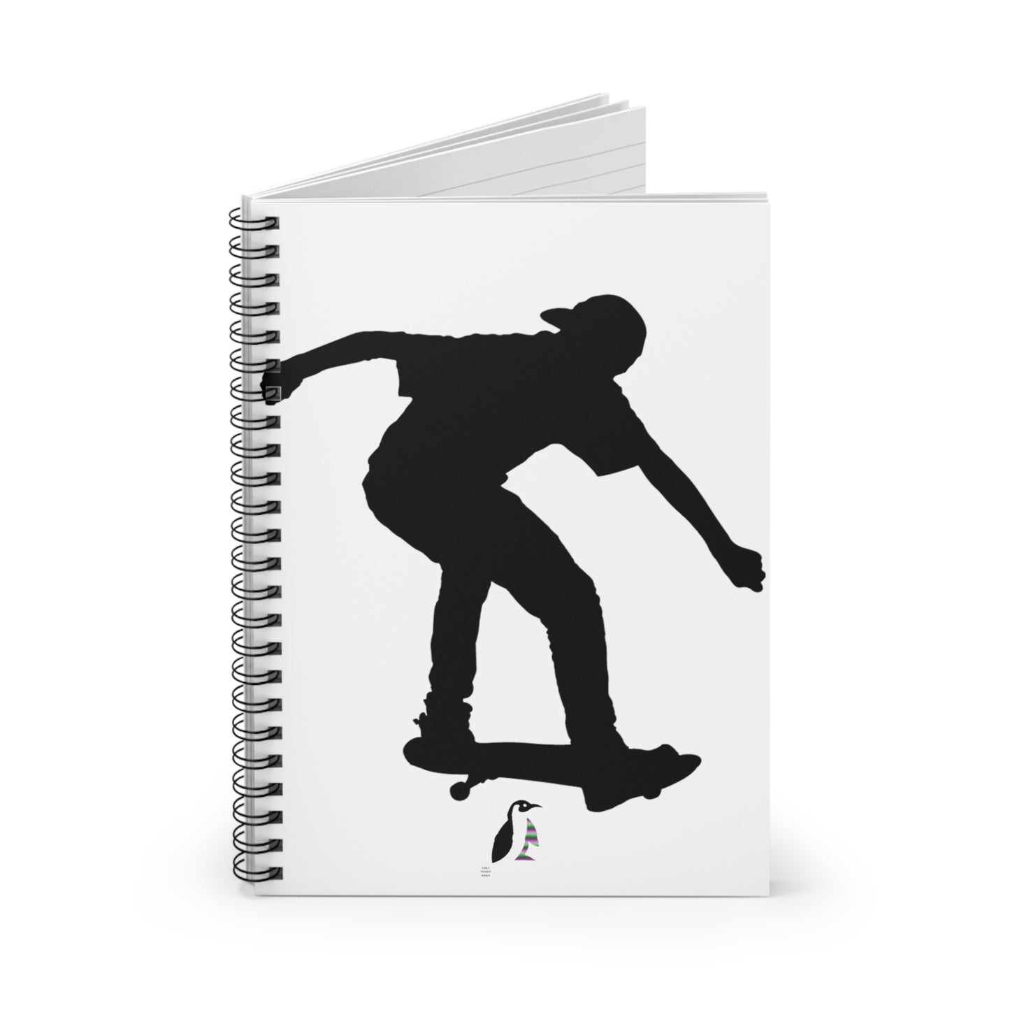 Spiral Notebook - Ruled Line: Skateboarding White