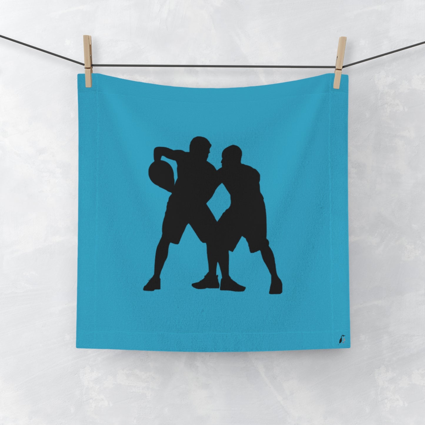 Face Towel: Basketball Turquoise