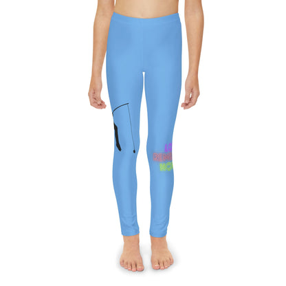 Youth Full-Length Leggings: Fishing Lite Blue