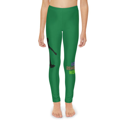 Youth Full-Length Leggings: Skateboarding Dark Green