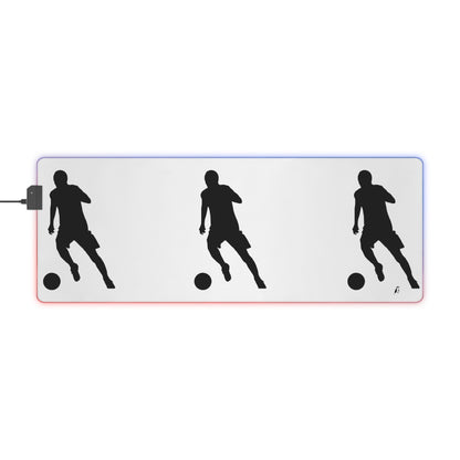 LED Gaming Mouse Pad: Soccer White