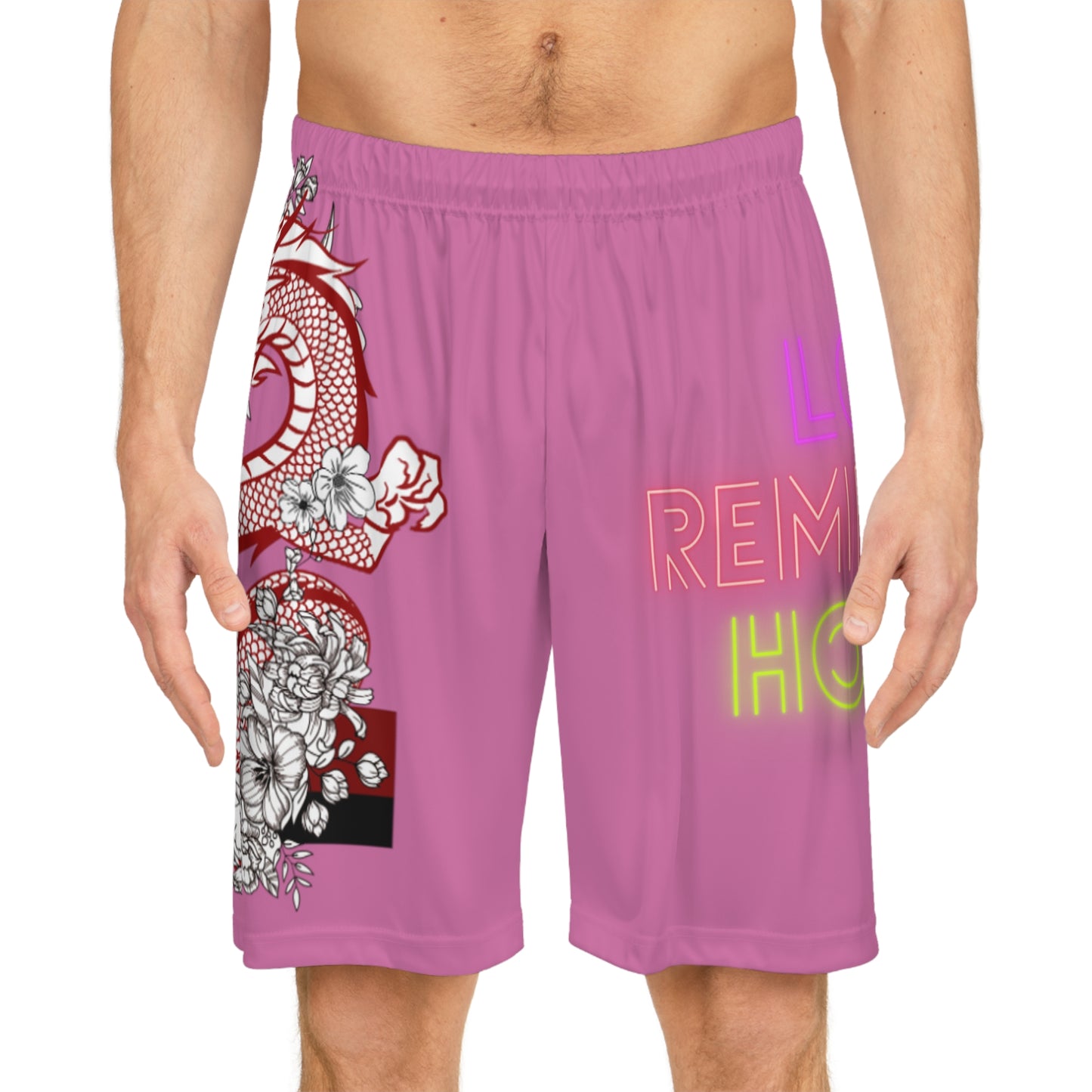 Basketball Shorts: Dragons Lite Pink